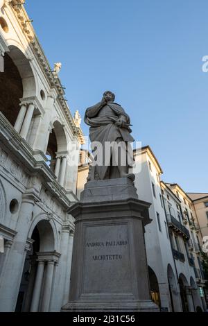 Statue by architect Andrea Palladio on Piazzetta del Paladio, Vicenza, Veneto, Italy. Stock Photo