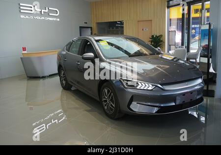 A customer selects a new energy vehicle at a Xiaomi store in Longfor ...