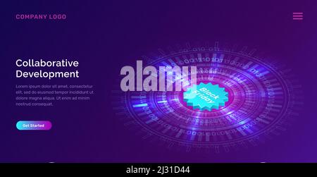 Glowing blue neon ring or futuristic circle with digital binary code and black friday icon, concept vector tech illustration. Hightech optical radiant Stock Vector