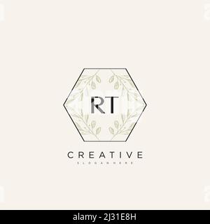 RT Initial Letter Flower Logo Template Vector premium vector Stock Vector