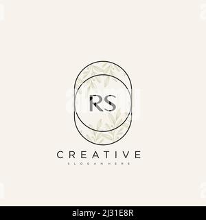 RS Initial Letter Flower Logo Template Vector premium vector Stock Vector