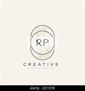 RP Initial Letter Flower Logo Template Vector premium vector Stock Vector