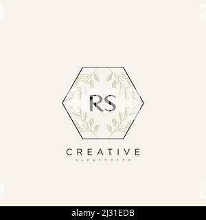 RS Initial Letter Flower Logo Template Vector premium vector Stock Vector