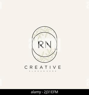 RN Initial Letter Flower Logo Template Vector premium vector Stock Vector
