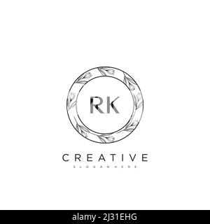 RK Initial Letter Flower Logo Template Vector premium vector Stock Vector