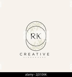 RK Initial Letter Flower Logo Template Vector premium vector Stock Vector