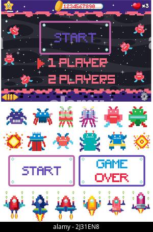 Outer Space - Retro Clipart Illustration Stock Vector Image & Art - Alamy