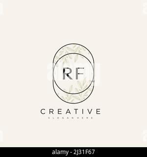 RF Initial Letter Flower Logo Template Vector premium vector Stock Vector