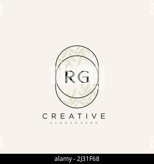 RG Initial Letter Flower Logo Template Vector premium vector Stock Vector