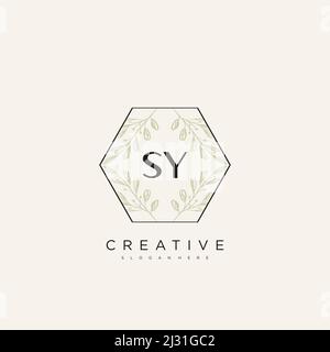 SY Initial Letter Flower Logo Template Vector premium vector Stock Vector