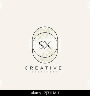 SX Initial Letter Flower Logo Template Vector premium vector Stock Vector
