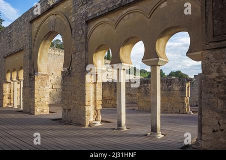 Inside the Upper Basilical Hall in Medina Azahara, an archaeological site just outside Cordoba Stock Photo