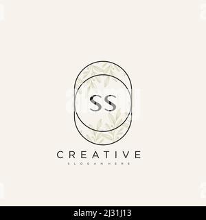 SS Initial Letter Flower Logo Template Vector premium vector Stock Vector