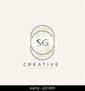 SG Initial Letter Flower Logo Template Vector premium vector Stock Vector