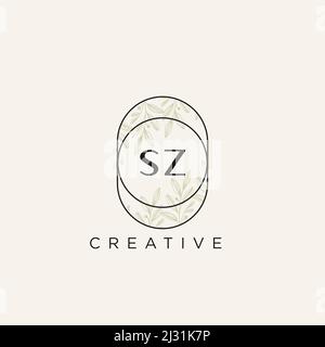 SZ Initial Letter Flower Logo Template Vector premium vector Stock Vector