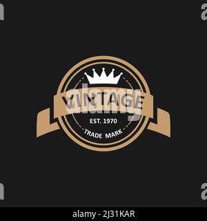 Circle retro vintage logo design Stock Vector