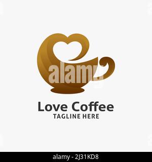 Love coffee logo design Stock Vector