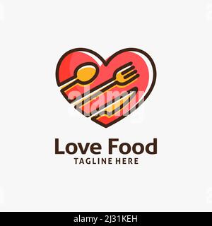 Love food logo design Stock Vector