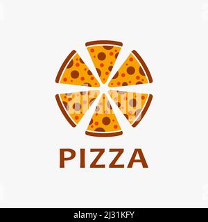 Pizza slices logo design Stock Vector