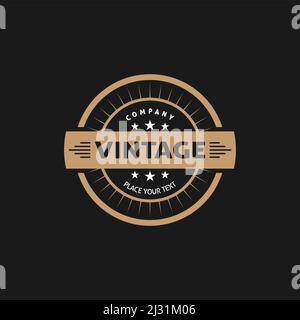 Circle retro vintage logo design Stock Vector