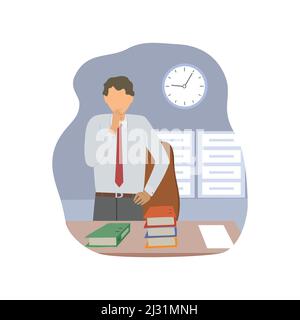 Businessman on office worker vector illustration Stock Vector