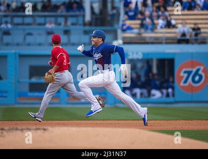 April 9 2022: Los Angeles shortstop Trea Turner (6) before the game with  Los Angels Dodgers and Colorado Rockies held at Coors Field in Denver Co.  David Seelig/Cal Sport Medi(Credit Image Stock