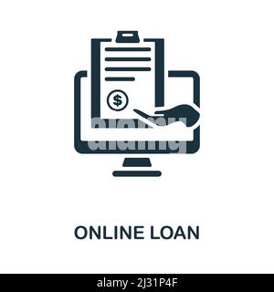 Online Loan icon. Monochrome simple Online Loan icon for templates, web design and infographics Stock Vector