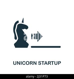 Unicorn Startup icon. Monochrome simple Unicorn Startup icon for templates, web design and infographics Stock Vector