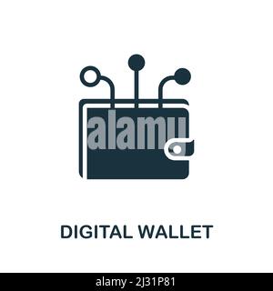 Digital Wallet icon. Monochrome simple Digital Wallet icon for templates, web design and infographics Stock Vector