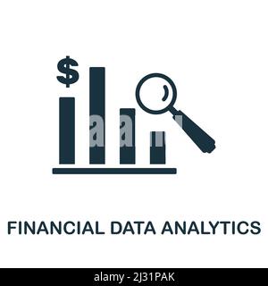 Financial Data Analytics icon. Monochrome simple Financial Data Analytics icon for templates, web design and infographics Stock Vector
