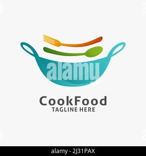 Cook food logo design Stock Vector