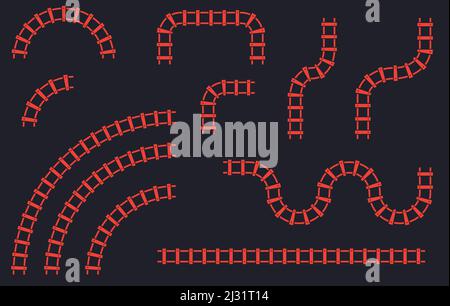 Train tracks set Stock Vector