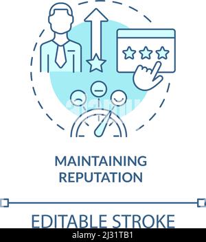Maintaining reputation turquoise concept icon Stock Vector