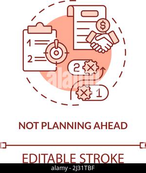 Not planning ahead terracotta concept icon Stock Vector