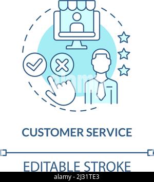 Customer service turquoise concept icon Stock Vector
