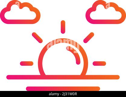 Sun Set Vector Icon Design Illustration Stock Vector