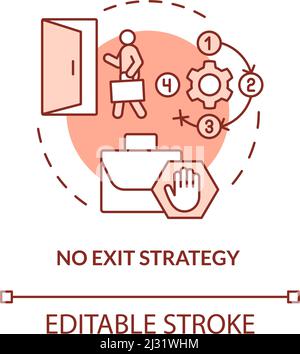 No exit strategy terracotta concept icon Stock Vector