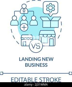 Landing new business turquoise concept icon Stock Vector