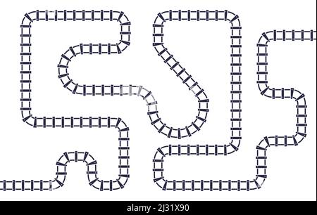 Curvy train tracks Stock Vector