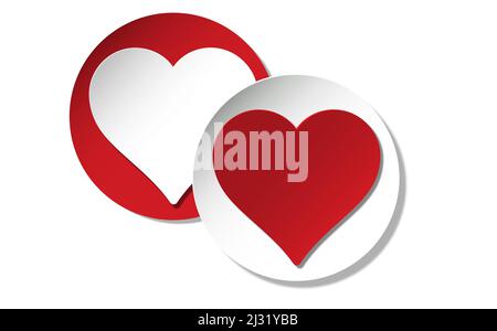 Two hearts inside the circles. Love and Valentine's day. Vector pattern Stock Vector