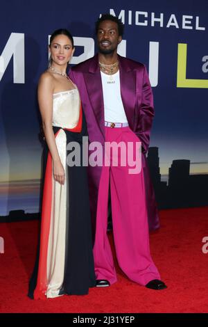 April 4, 2022, Los Angeles, CA, USA: LOS ANGELES - APR 4:  Eiza Gonzalez, Yahya Abdul-Mateen II at the Ambulance Premiere at Academy Museum on April 4, 2022  in Los Angeles, CA (Credit Image: © Kay Blake/ZUMA Press Wire) Stock Photo