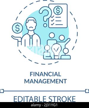 Financial management turquoise concept icon Stock Vector