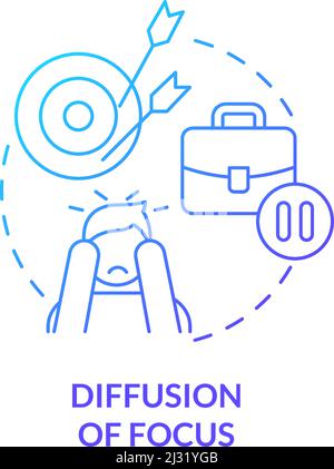 Diffusion of focus blue gradient concept icon Stock Vector