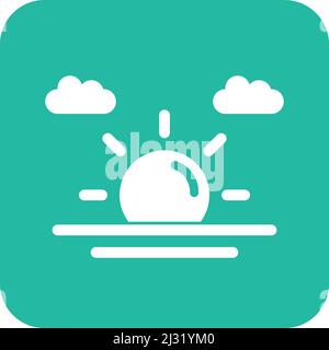 Sun Set Vector Icon Design Illustration Stock Vector