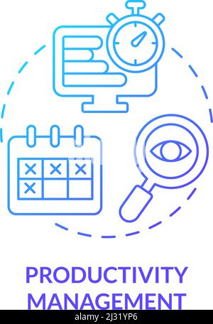Productivity management blue gradient concept icon Stock Vector