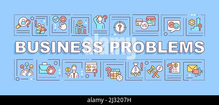 Business problems word concepts blue banner Stock Vector