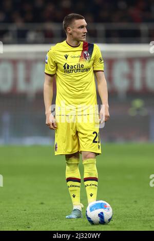 Milan, Italy. 04th Apr, 2022. Michel Aebischer (Bologna FC) during AC Milan vs Bologna FC, italian soccer Serie A match in Milan, Italy, April 04 2022 Credit: Independent Photo Agency/Alamy Live News Stock Photo