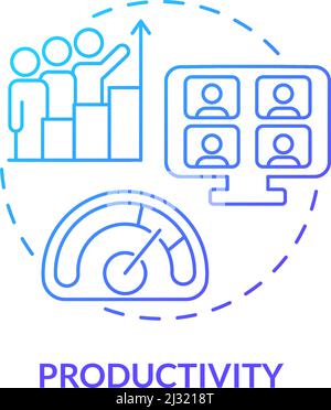 Productivity blue gradient concept icon Stock Vector