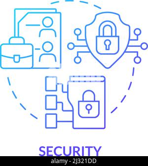 Security blue gradient concept icon Stock Vector