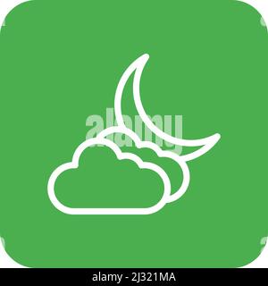Cloudy Night Vector Icon Design Illustration Stock Vector